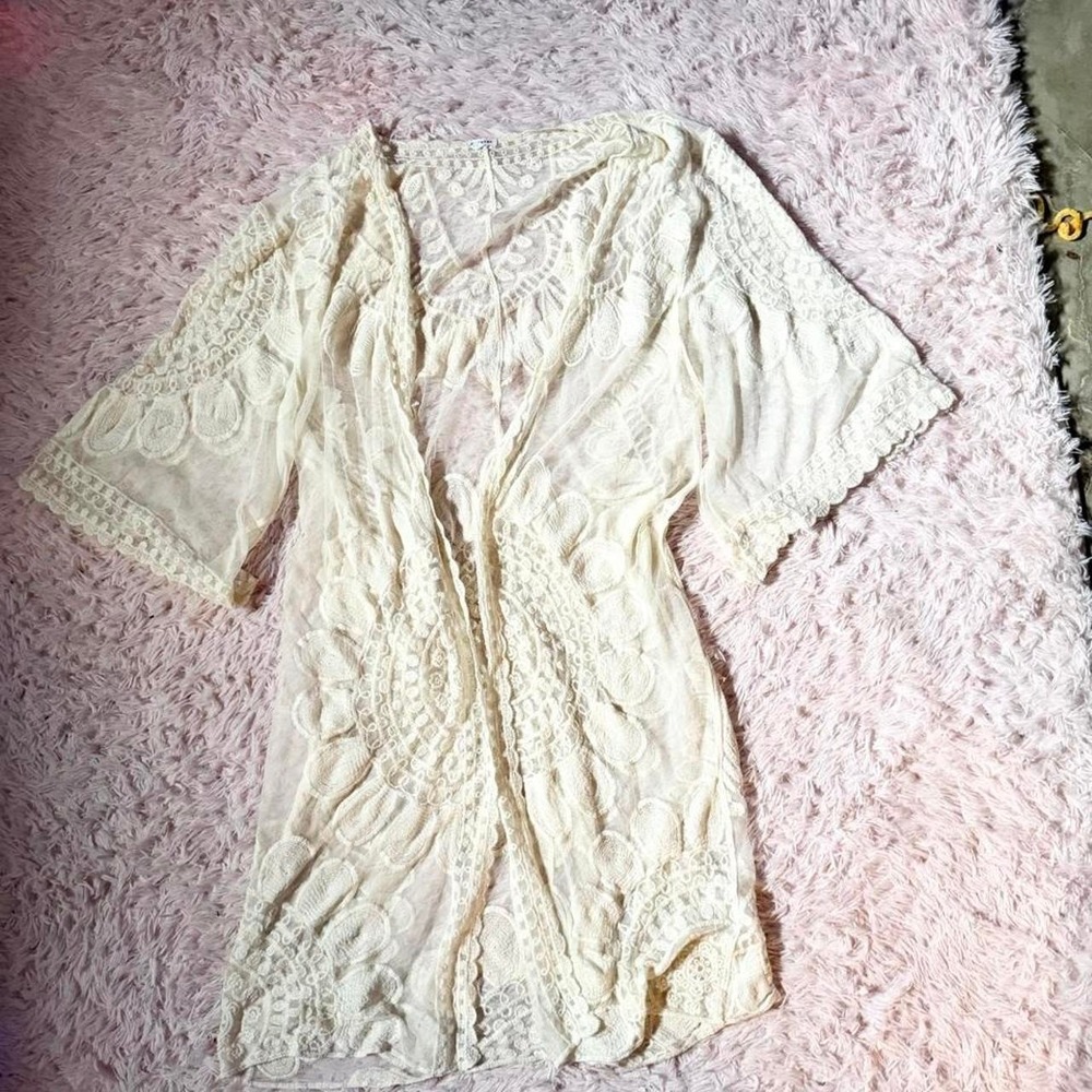 Fairy Core Country Cowgirl Lace Whimsical Feminine Boho Duster Womens S Western